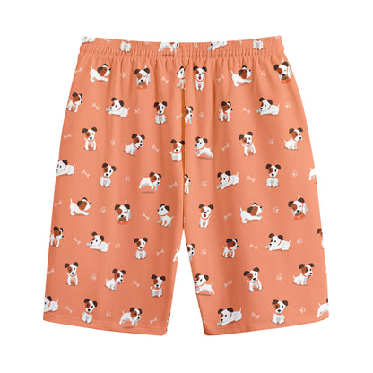 Little Jack Russell Terrier Print Cotton Shorts