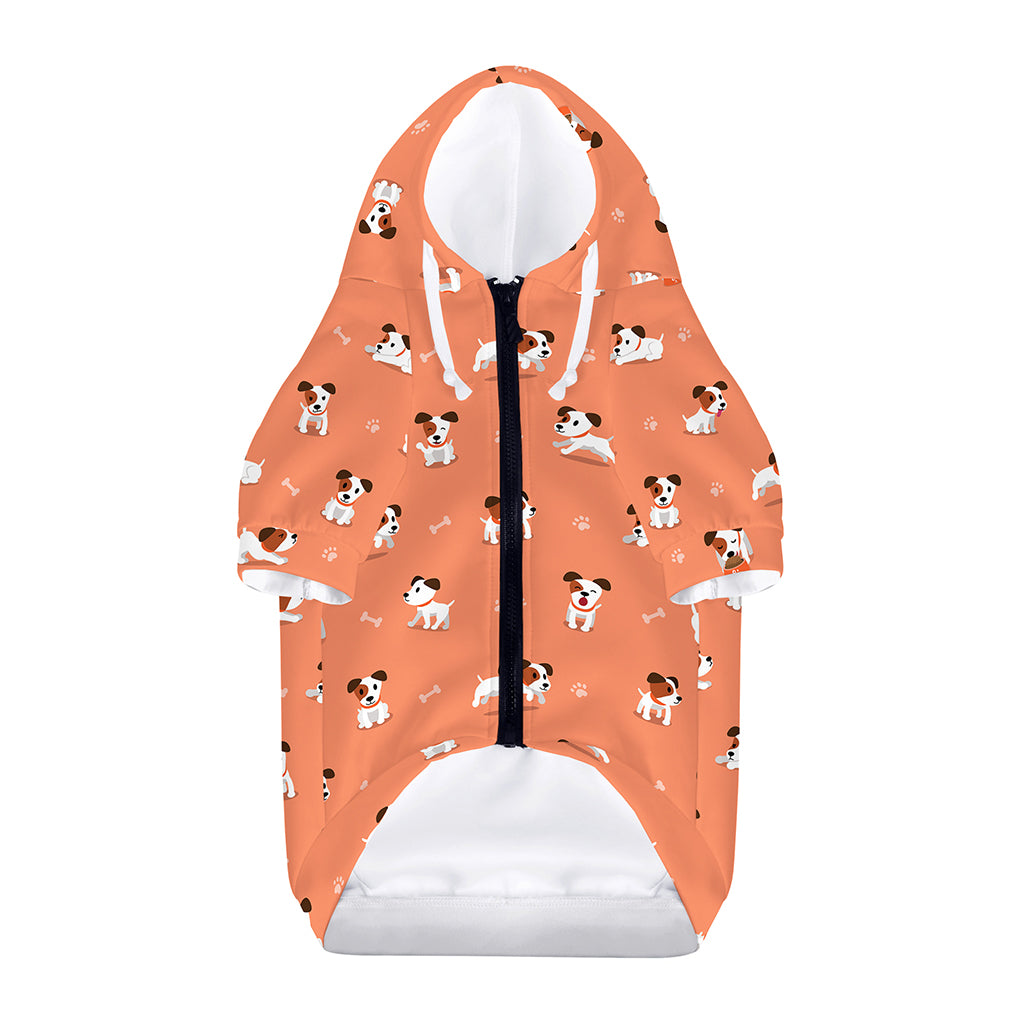 Little Jack Russell Terrier Print Dog Zip Up Hoodie