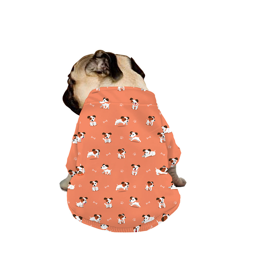 Little Jack Russell Terrier Print Dog Zip Up Jacket