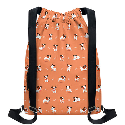 Little Jack Russell Terrier Print Drawstring Backpack