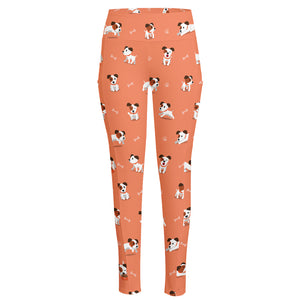 Little Jack Russell Terrier Print High-Waisted Pocket Leggings