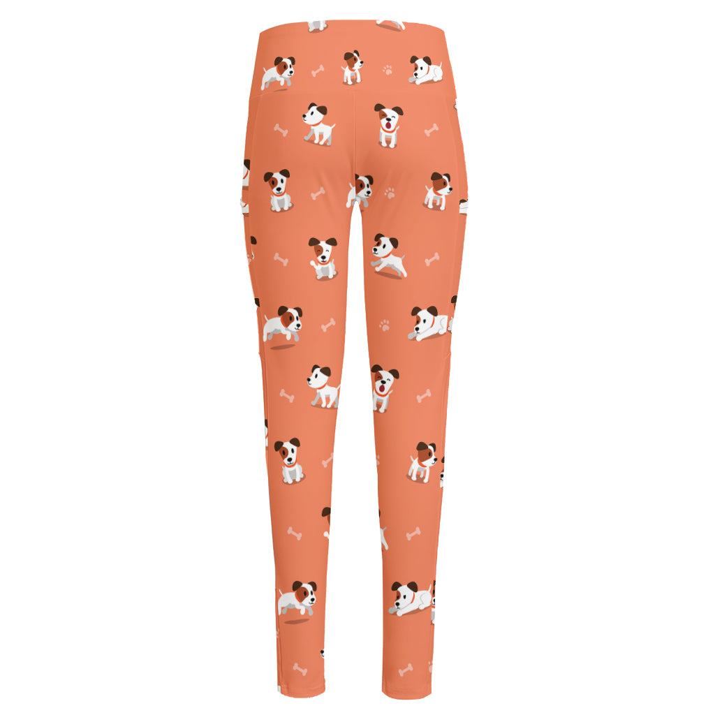 Little Jack Russell Terrier Print High-Waisted Pocket Leggings