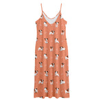 Little Jack Russell Terrier Print Jersey Midi Cami Dress