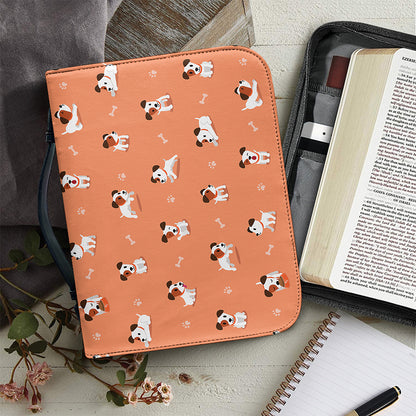 Little Jack Russell Terrier Print Leather Bible Cover