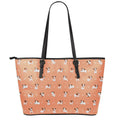 Little Jack Russell Terrier Print Leather Tote Bag With Zipper