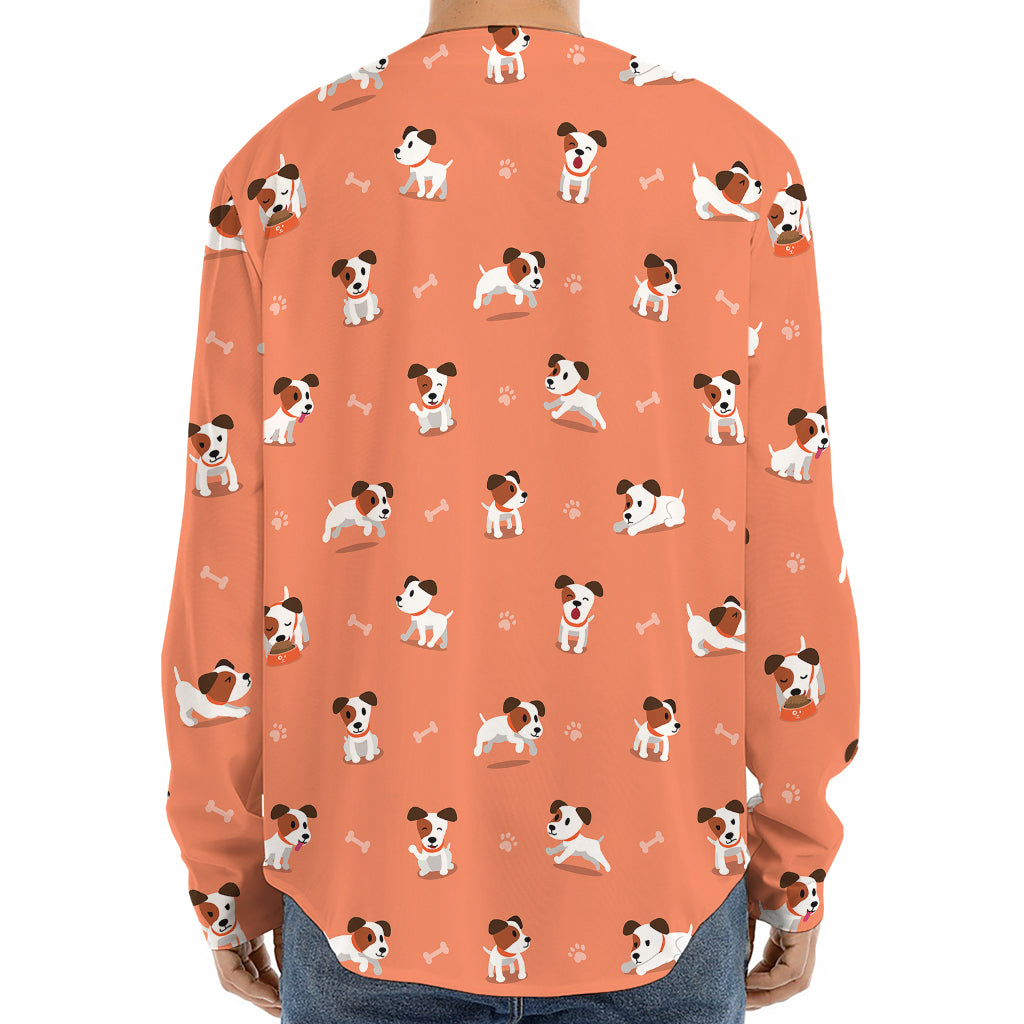 Little Jack Russell Terrier Print Long Sleeve Baseball Jersey