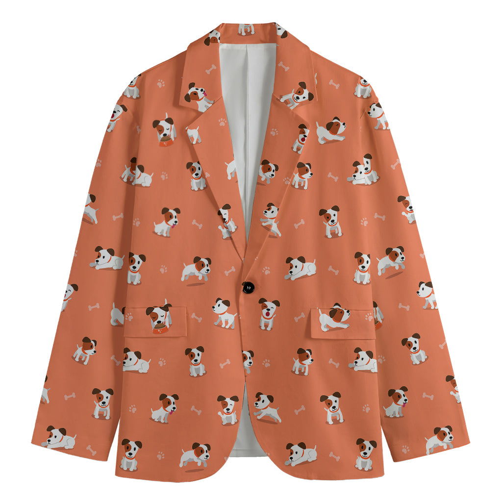 Little Jack Russell Terrier Print Men's Blazer