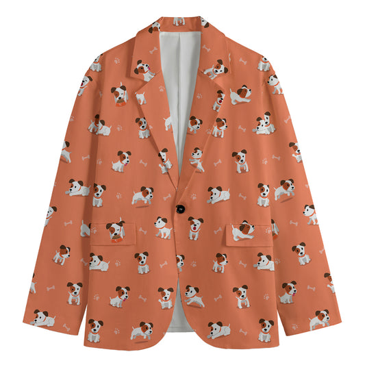 Little Jack Russell Terrier Print Men's Blazer