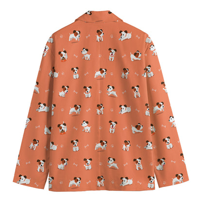 Little Jack Russell Terrier Print Men's Blazer