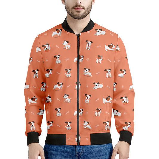 Little Jack Russell Terrier Print Men's Bomber Jacket