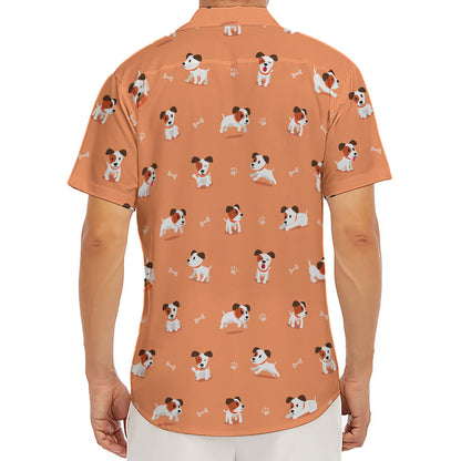 Little Jack Russell Terrier Print Men's Deep V-Neck Shirt