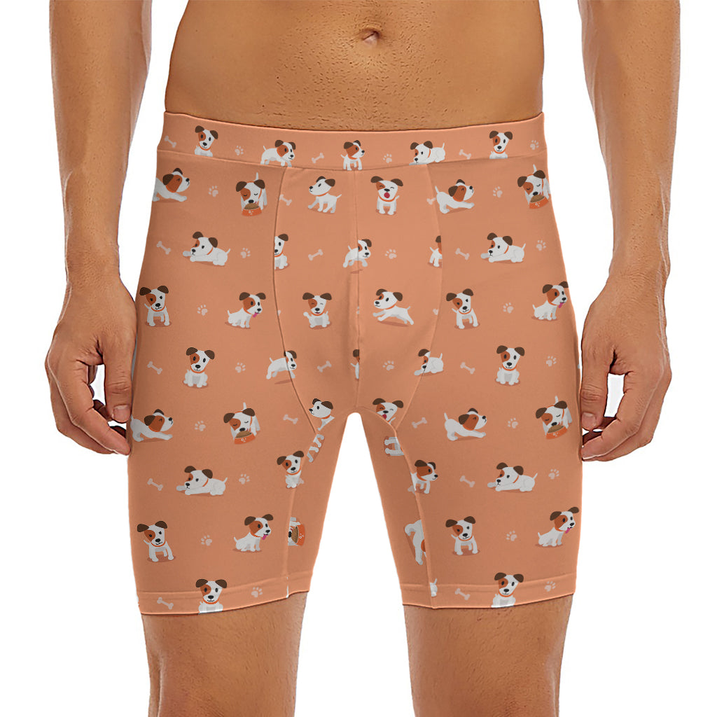 Little Jack Russell Terrier Print Men's Long Boxer Briefs