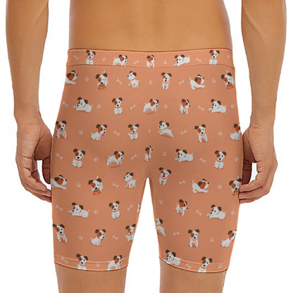 Little Jack Russell Terrier Print Men's Long Boxer Briefs