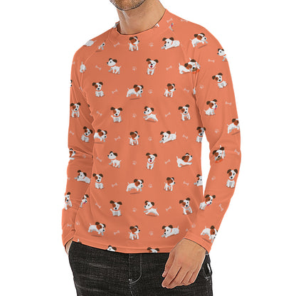 Little Jack Russell Terrier Print Men's Long Sleeve Rash Guard