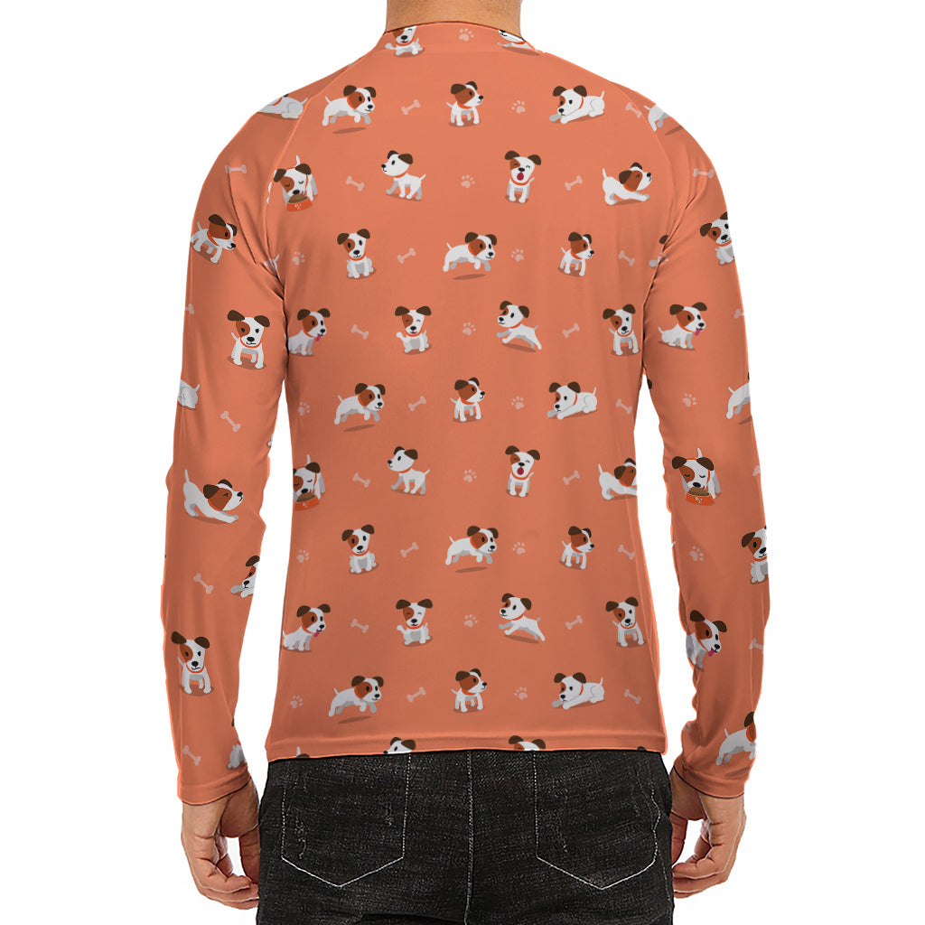 Little Jack Russell Terrier Print Men's Long Sleeve Rash Guard