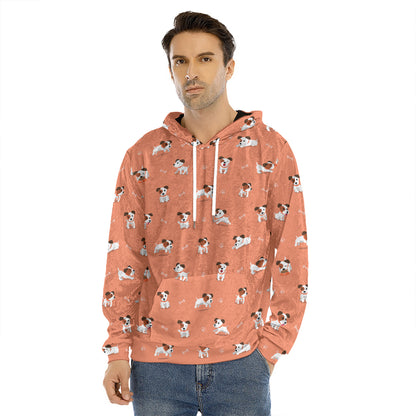 Little Jack Russell Terrier Print Men's Velvet Pullover Hoodie