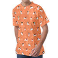 Little Jack Russell Terrier Print Men's Velvet T-Shirt