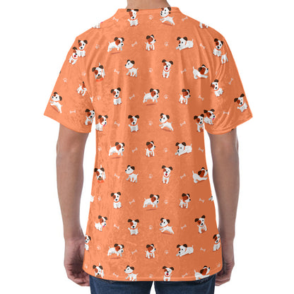 Little Jack Russell Terrier Print Men's Velvet T-Shirt