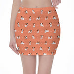 Little Jack Russell Terrier Print Pencil Mini Skirt