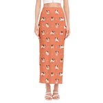 Little Jack Russell Terrier Print Side Slit Maxi Skirt