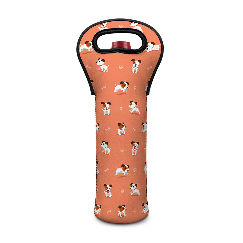 Little Jack Russell Terrier Print Single Neoprene Wine Tote