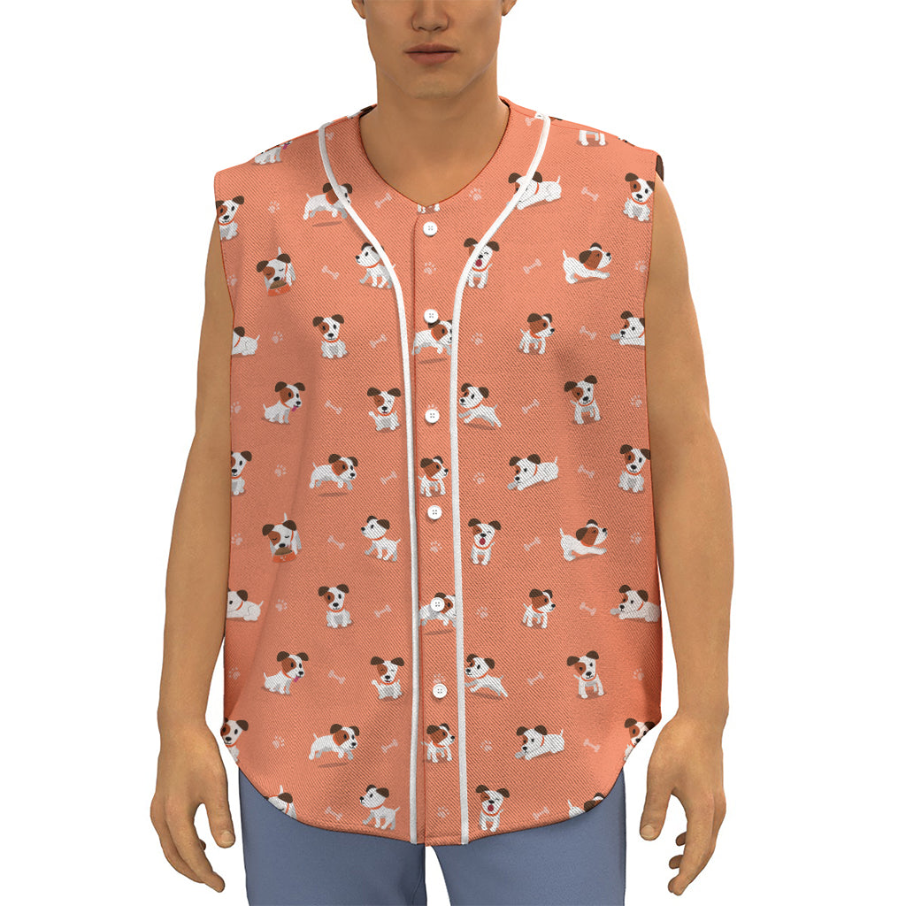 Little Jack Russell Terrier Print Sleeveless Baseball Jersey