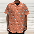 Little Jack Russell Terrier Print Textured Short Sleeve Shirt