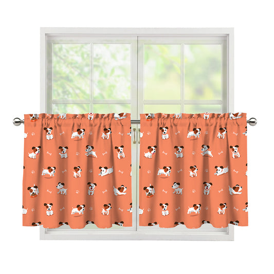 Little Jack Russell Terrier Print Tier Curtains