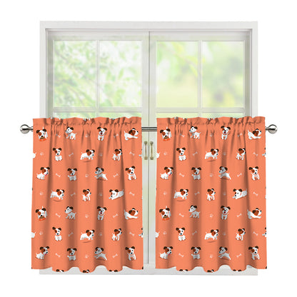 Little Jack Russell Terrier Print Tier Curtains