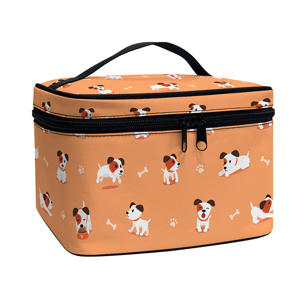 Little Jack Russell Terrier Print Travel Makeup Bag