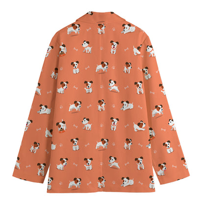 Little Jack Russell Terrier Print Women's Blazer