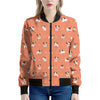 Little Jack Russell Terrier Print Women's Bomber Jacket