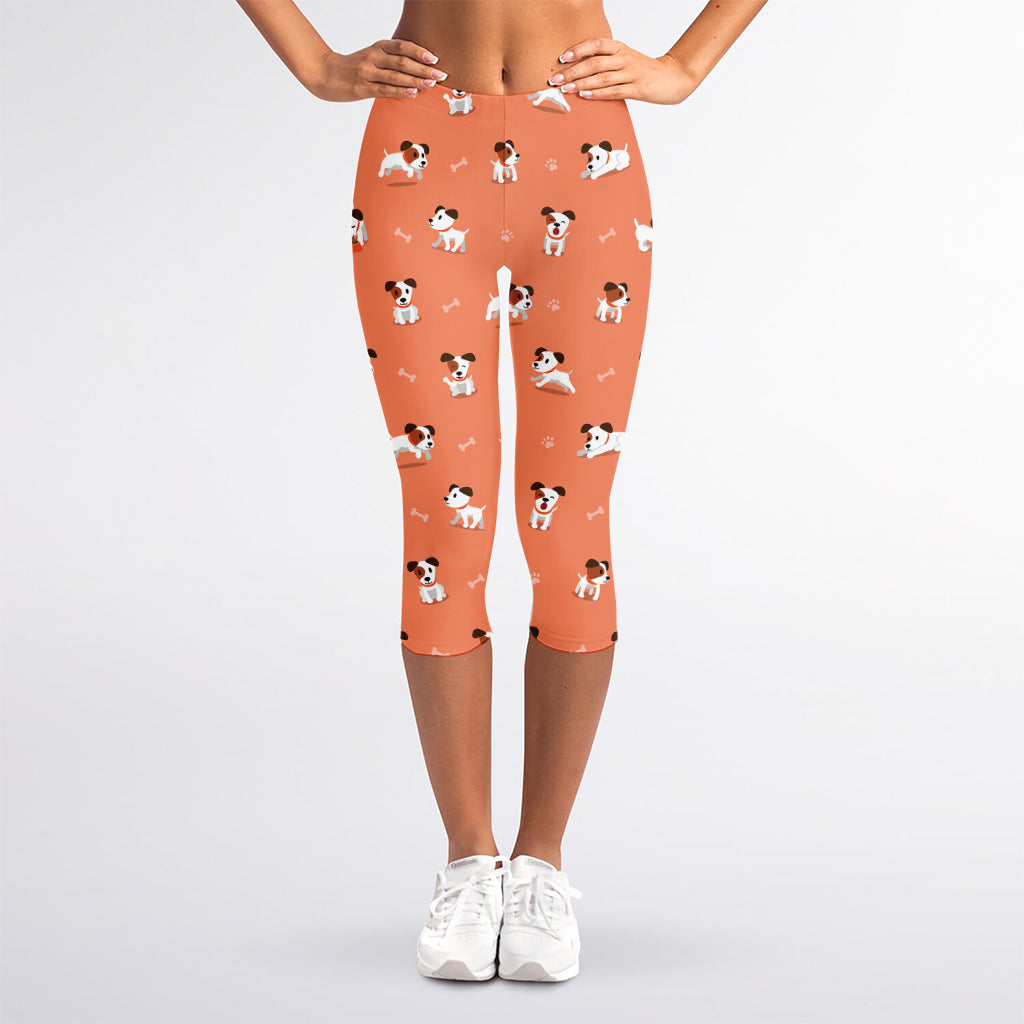 Little Jack Russell Terrier Print Women's Capri Leggings