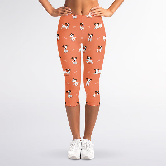 Little Jack Russell Terrier Print Women's Capri Leggings
