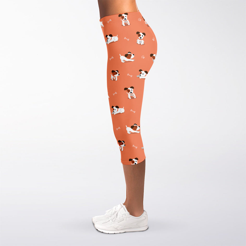 Little Jack Russell Terrier Print Women's Capri Leggings