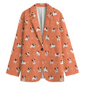 Little Jack Russell Terrier Print Women's Cotton Blazer