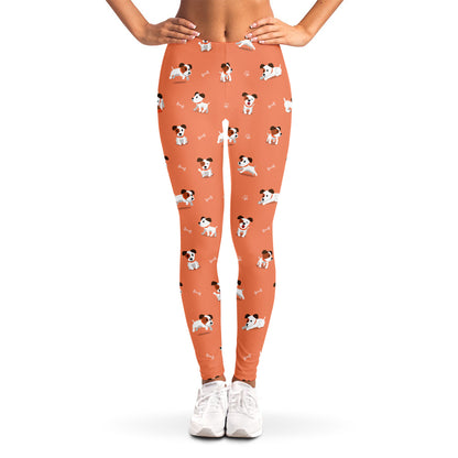 Little Jack Russell Terrier Print Women's Leggings