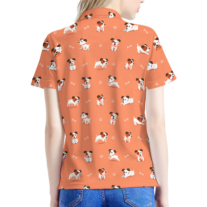 Little Jack Russell Terrier Print Women's Polo Shirt