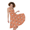 Little Jack Russell Terrier Print Sleeveless Knee Length Dress