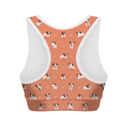 Little Jack Russell Terrier Print Women's Sports Bra