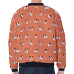 Little Jack Russell Terrier Print Zip Sleeve Bomber Jacket