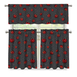 Little Ladybird Pattern Print 3 Piece Kitchen Curtains