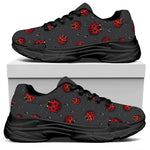 Little Ladybird Pattern Print Black Chunky Shoes