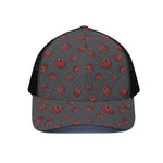 Little Ladybird Pattern Print Black Mesh Trucker Cap