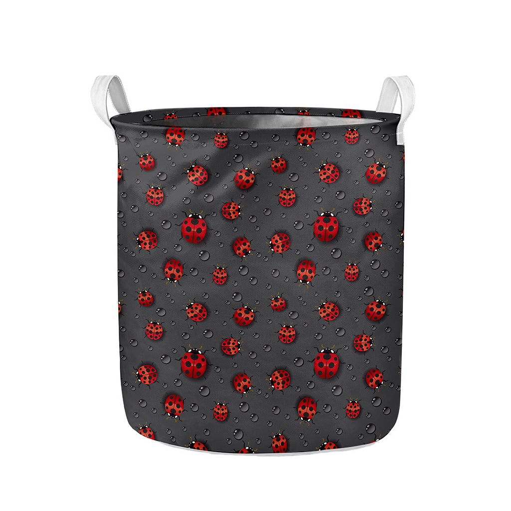 Little Ladybird Pattern Print Collapsible Laundry Basket