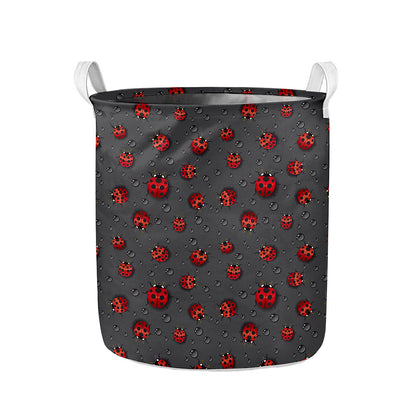 Little Ladybird Pattern Print Collapsible Laundry Basket