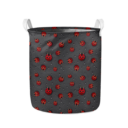 Little Ladybird Pattern Print Collapsible Laundry Basket