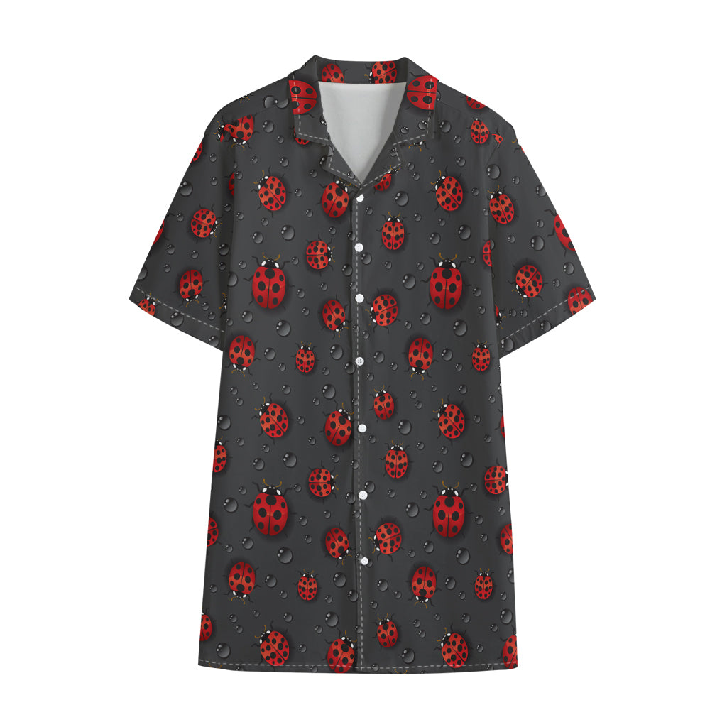 Little Ladybird Pattern Print Cotton Hawaiian Shirt