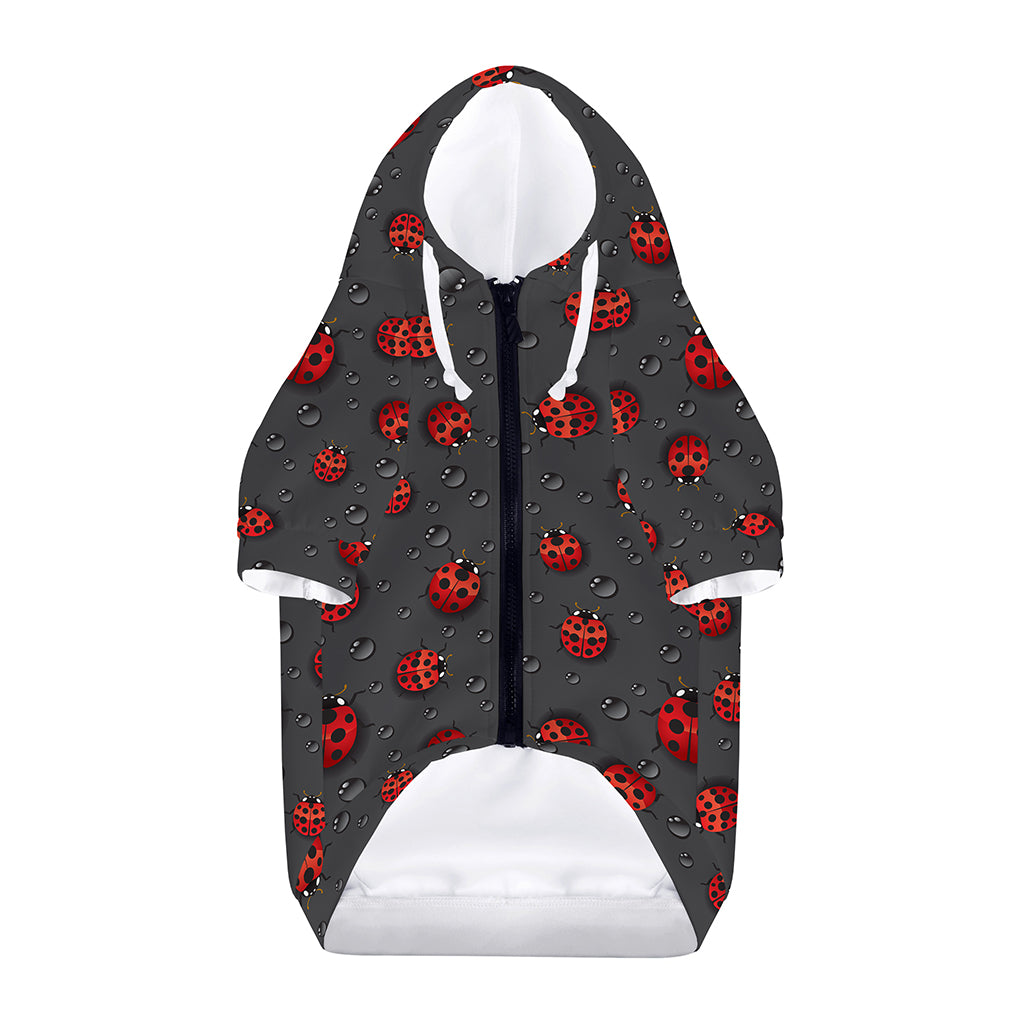 Little Ladybird Pattern Print Dog Zip Up Hoodie