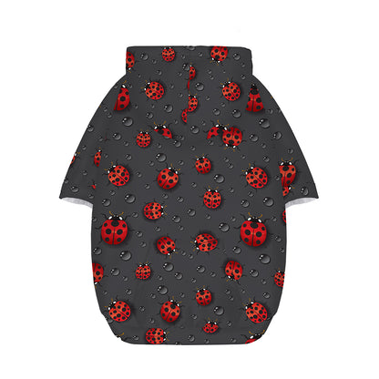 Little Ladybird Pattern Print Dog Zip Up Hoodie